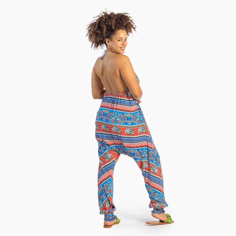 Buddha pants SAVANNAH FLAIR HAREM JUMPSUIT Coachella - Picture 2 of 12